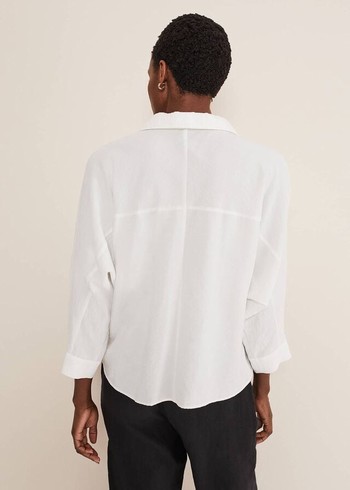 Phase Eight Cynthia Zip Front Shirts White Canada | NOBLJS-936